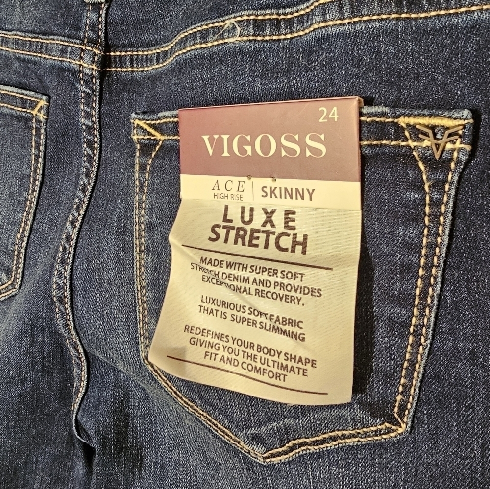 Vigoss High Rise Skinny Luxe Stretch Jeans Women's Size 24 L 28 NWT - Picture 12 of 13